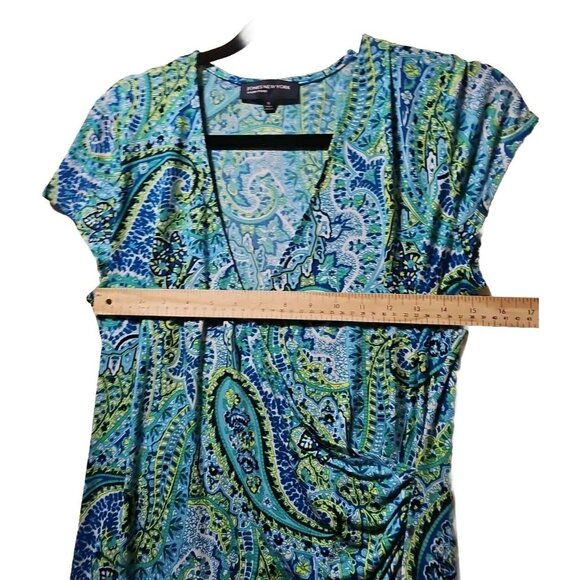 Jones New York Signature Midi Dress Medium Paisley Travel Beach Vacation Stretch - Picture 6 of 8